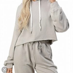 𝅺🎀 Dance & Marvel Crop Raw Hem Hoodie, Size L